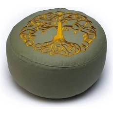 Phoenix Yogi & Yogini Meditationspude med boghvedeskaller Olivengrøn m. Livets Træ
