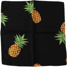 Dolce & Gabbana Tilbehør Dolce & Gabbana Sort Pineapple Printed Square Handkerchief Scarf Multicolor