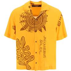 56 - Dame Skjorter Jacquemus La Chemise Jean printed bowling shirt orange