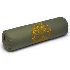 Phoenix Yogi & Yogini Økologisk Yogapølle med boghvedeskaller Olivengrøn m. Livets træ 60 x 16 cm