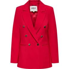 Only 48 - Polyester Overdele Only Fitted Blazer - Red/True Red