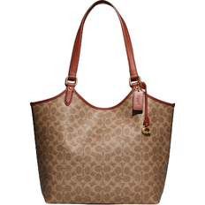 Coach Day Tote In Signature Canvas - Brass/Tan/Rust