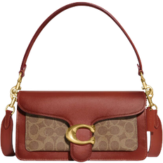 Coach Dame Tasker Coach Tabby Shoulder Bag 26 In Signature Canvas - Brass/Tan/Rust