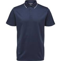 Selected Polyester Tøj Selected Short Sleeved Coolmax Polo Shirt - Navy Blazer