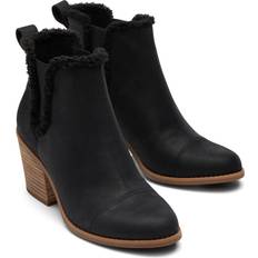 Toms 6,5 Ankelstøvler Toms Everly Black Leather/Faux Shearling