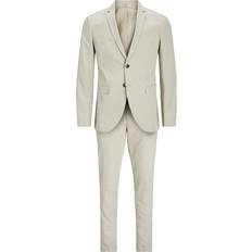 Jack & Jones Herre - Viskose Tøj Jack & Jones Franco Slim Fit Suit - Grey/Pure Cashmere