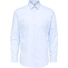 Selected Ethan Long Sleeve Slim Fit Shirt - Light Blue