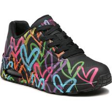 Skechers Dame Sneakers Skechers Uno Highlight Love W - Black/Multi