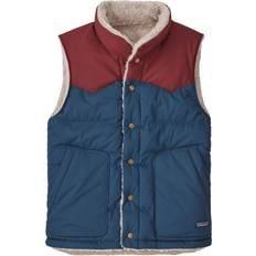 Blå - Herre - Polyester Veste Patagonia Men's Reversible Bivy Down Vest - Tidepool Blue