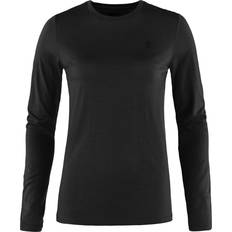 Fjällräven Sort T-shirts & Toppe Fjällräven Dame Abisko Wool L/S BLACK BLACK/550 XL