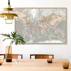 Incado Brun Opslagstavler Incado World Map Opslagstavle 116x80cm