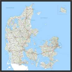 Incado Denmark Map Vægdekorationer 70x70cm