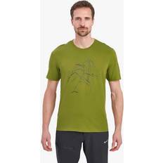 Montane Grøn T-shirts & Toppe Montane Mens Abstract T-shirt 100% Økologisk Bomuld Alder Green
