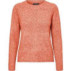 Nylon - Orange - XL Overdele Vero Moda Doffy O-Neck Long Sleeved Knitted Sweater - Orange/Tangerine Tango