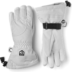 Blå - Polyester Handsker Hestra Heli Female 5-finger Ski Gloves - Pale Grey/Off White