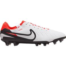 38 ½ - Herre - Læder Fodboldstøvler Nike Tiempo Legend 10 Pro FG M - White/Bright Crimson/Black