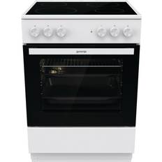 Gorenje 60 cm - A - Varmluftovn Glaskeramiske komfurer Gorenje EC9617PW KERAMISK Rustfrit stål, Hvid