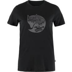 Fjällräven Sort T-shirts & Toppe Fjällräven Women's Abisko Wool Fox SS, L, Black/Iron Grey
