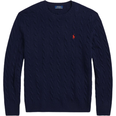 L - Uld Overdele Polo Ralph Lauren Cable Knit Wool Cashmere Crewneck Sweater - Hunter Navy
