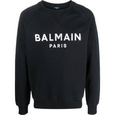 Balmain Sort Sweatere Balmain metallic logo printed sweatshirt