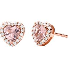 Michael Kors Heart Studs - Rose Gold/Transparent/Pink