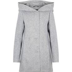 48 - Dame - Trykknapper Jakker Vero Moda Hood Curve Coat - Light Grey Melange