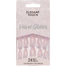 Elegant Touch Velvet Glitter False Nails Coffin Medium Length Celestial 24-pack