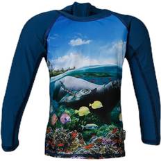 68 UV-trøjer Molo Nemo Rashguard Blue, Unisex, Tøj, T-shirt, Svømning, Blå