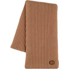 Gucci Ribbed-knit wool and cashmere scarf beige One fits all