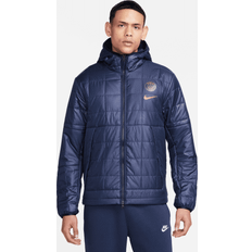 Herre - Ruskindsjakker Nike Paris Saint Germain Sportswear Fleece-Lined Jacket, Blackened Blue/Gold Suede