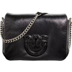 Pinko Dame Skuldertasker Pinko Love Click Zwarte Kalfsleren Crossbody Tas 101584-A0F8-Z99O