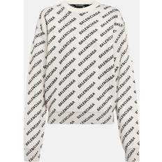 Balenciaga Polyester Overdele Balenciaga Logo cotton-blend sweater multicoloured