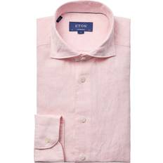 Eton Dame - Knapper Overdele Eton Linen Shirt in Pink Barrie 15.5"