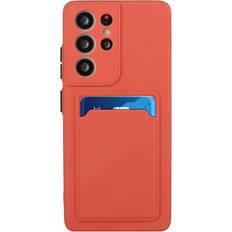 Rød - Samsung Galaxy S23 Ultra Mobiletuier MAULUND Samsung Galaxy S23 Ultra Fleksibel Plastik Cover m. Kortholder Rust Rød