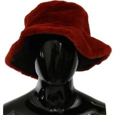 Dolce & Gabbana Hatte Dolce & Gabbana Red Bordeaux Fur Wide Brim Bucket Hat