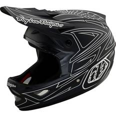 Troy Lee Designs Herre Cykelhjelme Troy Lee Designs D3 Fiberlite Spiderstripe Downhill Helmet - Black/White
