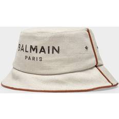 Balmain Hatte Balmain logo-print bucket hat women Cotton/Linen/Flax Neutrals