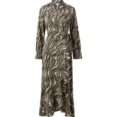 Object Lange kjoler Object Collectors Item Papaya L/S Wrap Long Dress Fossil AOP:Zebra