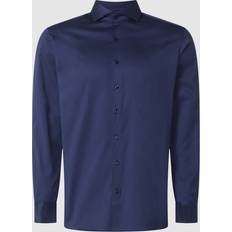 Eterna Dame - Knapper Overdele Eterna MODERN FIT Soft Luxury Shirt in navy plain