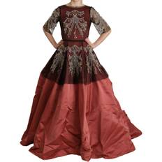 Dolce & Gabbana Crystal Chandelier Silk Princess Gown Dress IT40