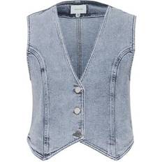 Gestuz Veste Gestuz SiwGZ Short Waistcoat Light Blue Washed