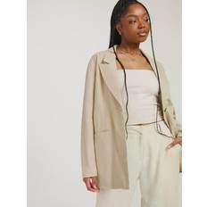 Noisy May Dame Blazere Noisy May Enkeltradet Blazer Beige