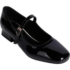 5 - Dame - Imiteret læder Lave sko Shein New Fashion Chunky Heel Pu Leather Women's Comfortable Flat Shoes