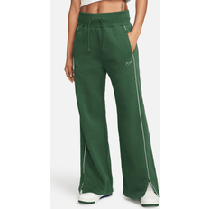 Nike 48 - Dame Bukser Nike Højtaljede Sportswear Phoenix Fleece-sweatpants med åben kant til kvinder grøn EU 52-54