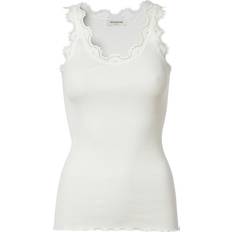Dame - L - Silke Overdele Rosemunde Iconic Silk Top - New White