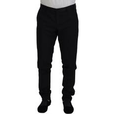Dolce & Gabbana Uld Jeans Dolce & Gabbana Black Wool Chino Dress Formal Pants IT52