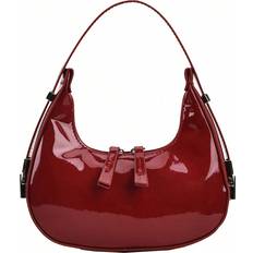 Shein Minimalist Hobo Bag Trendy Stylish Simple Crescent Bag, Zipper Shoulder Bag, Faux Leather Solid Color Purse