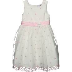 Happy Girls Dress Lilly with Flowers - White/Pink