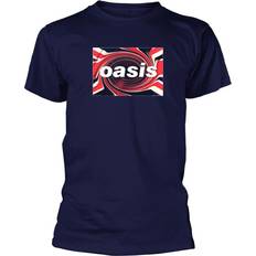 Oasis T-shirts & Toppe Oasis T Shirt Union Jack Classic Band Logo Official Mens Blue