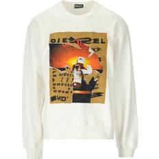 Diesel Rund hals Overdele Diesel Man Sweatshirt Off white Cotton, Elastane